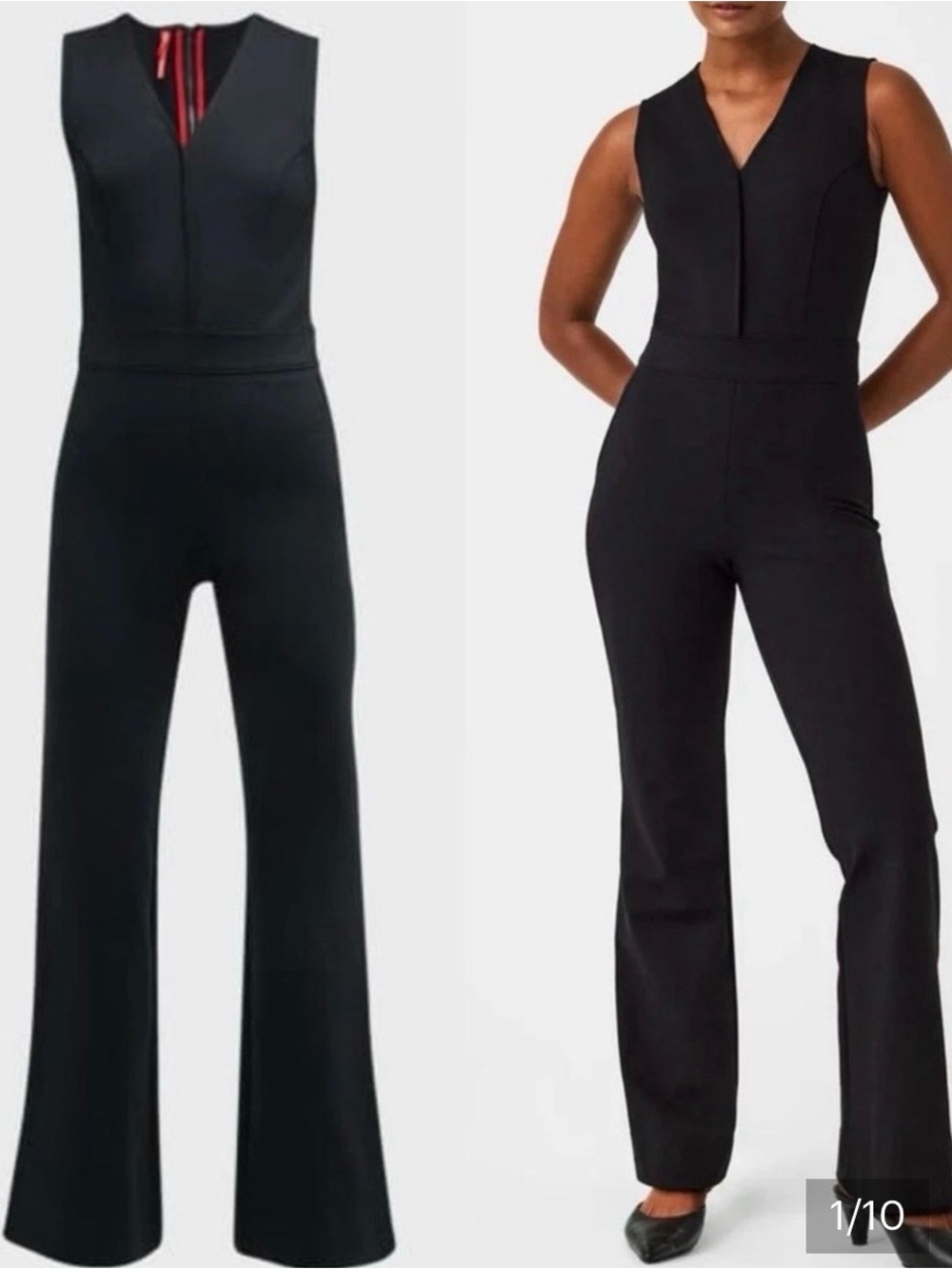 Spanx Classic Black
Sleeveless V-Neck Ponte
Jumpsuit Size Medium
